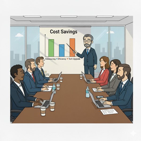 Sales Funnel Professor giving a presentation on outsourcer marketing