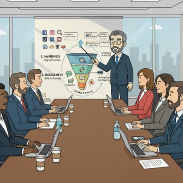 Sales Funnel Professor training teams on social media campaign optimization